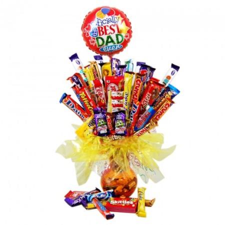 20 Chocolate bars bouquet with 1 Father's Day Mylar Balloon product1006